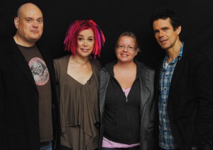Andy ja Lana Wachowski, Kirpi, Tom Tykwer. ©HFPA 